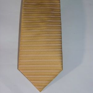 Byron Camiceria Roma Yellow Horizontal Stripe Wide Silk Tie